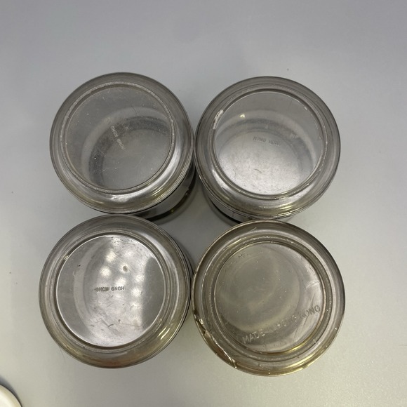 Vtg‎ 4 MCM Storage Jars Desk Organization Red Blue White Ball Lids Retro *Read - Picture 5 of 9